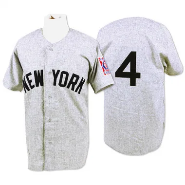 Lou Gehrig Men's Authentic New York Yankees Grey 1939 Throwback Jersey